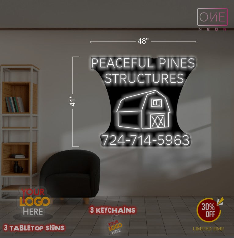 PEACEFUL PINES STRUCTURES | LED Neon Sign (waterproof option + 2 sided) (Copy)