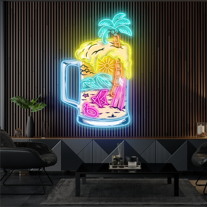 Tropical Beer Artwork Led Neon Sign