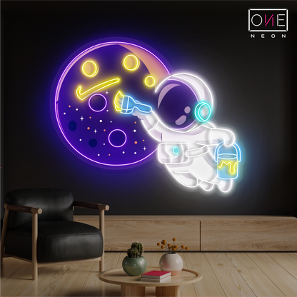 Astronaut Painter Artwork Led Neon Sign