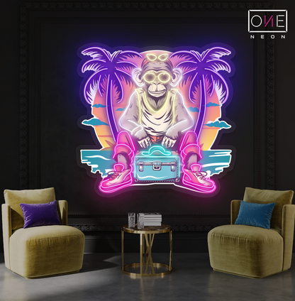 Chill Monkey Vibes Artwork Led Neon Sign