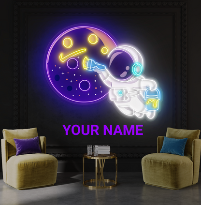 Astronaut Painter Artwork Led Neon Sign