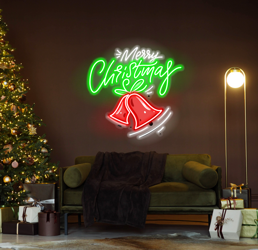 Merry Christmas Bell LED Neon Sign