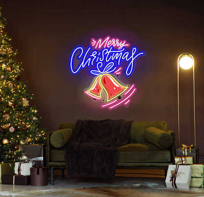 Merry Christmas Bell LED Neon Sign