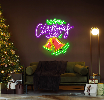 Merry Christmas Bell LED Neon Sign