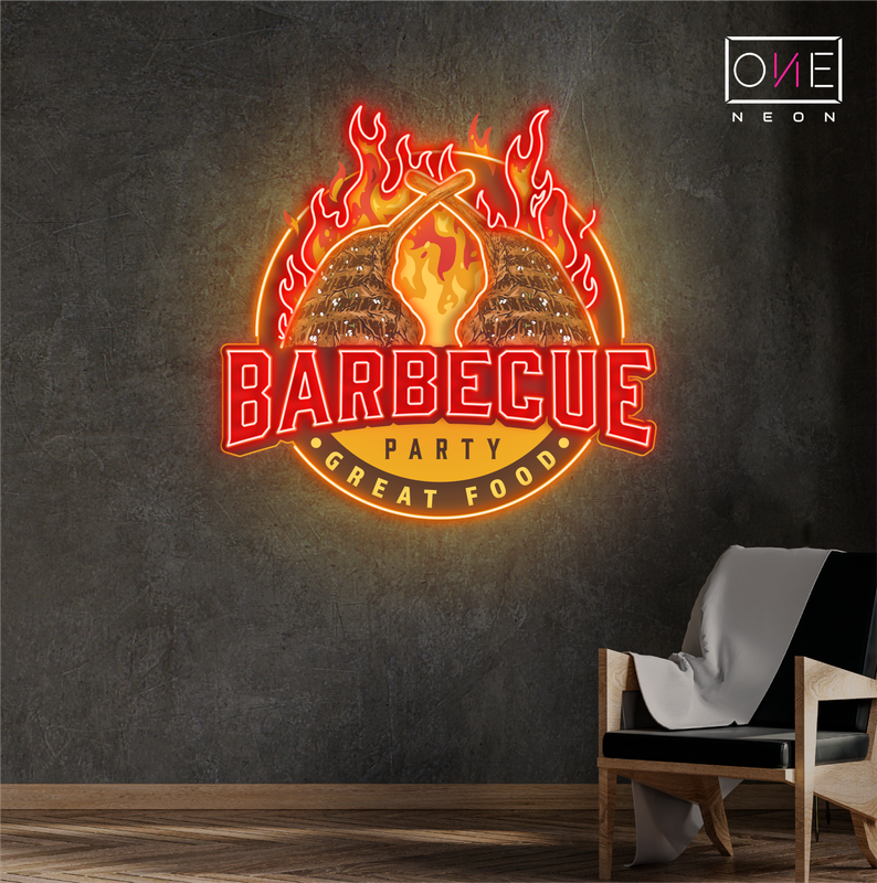 Barbecue Great Food Artwork Led Neon Sign