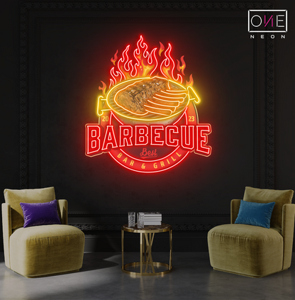 Barbecue Bar & Grill Artwork Led Neon Sign