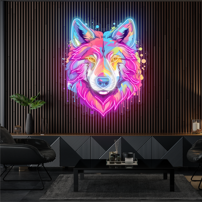 Vivid Wolf Artwork Led Neon Sign