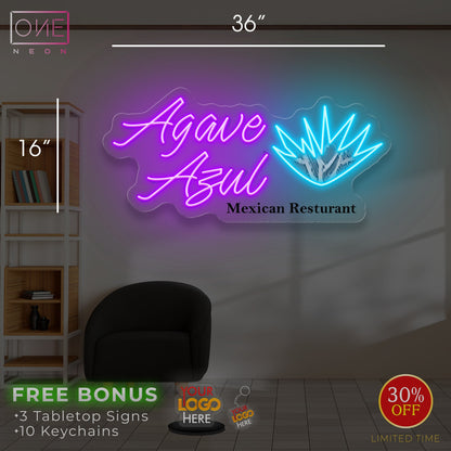 Agave Azul Mexican Restaurant| Led Neon Sign