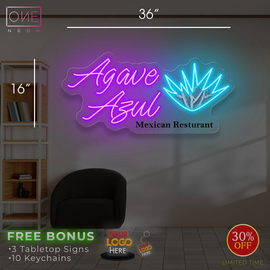 Agave Azul Mexican Restaurant| Led Neon Sign
