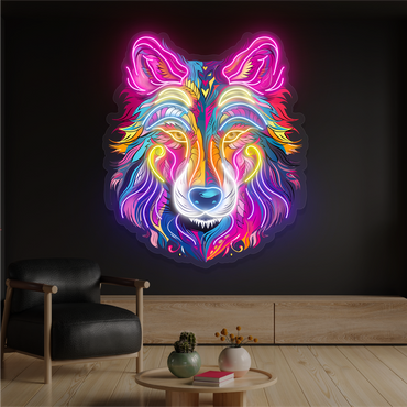 Aurora Wolf Artwork Led Neon Sign