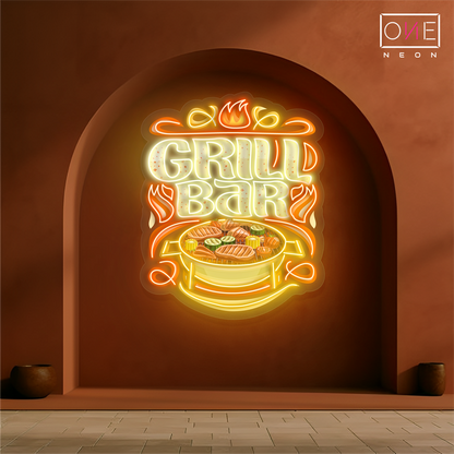 BBQ Grill Bar Artwork Led Neon Sign