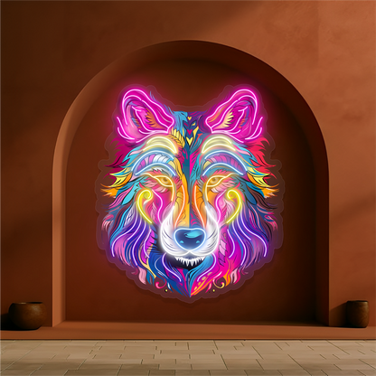 Aurora Wolf Artwork Led Neon Sign