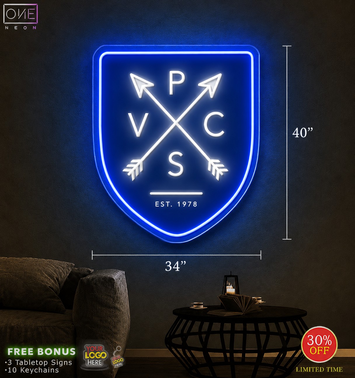 PVSC logo | LED Neon Sign