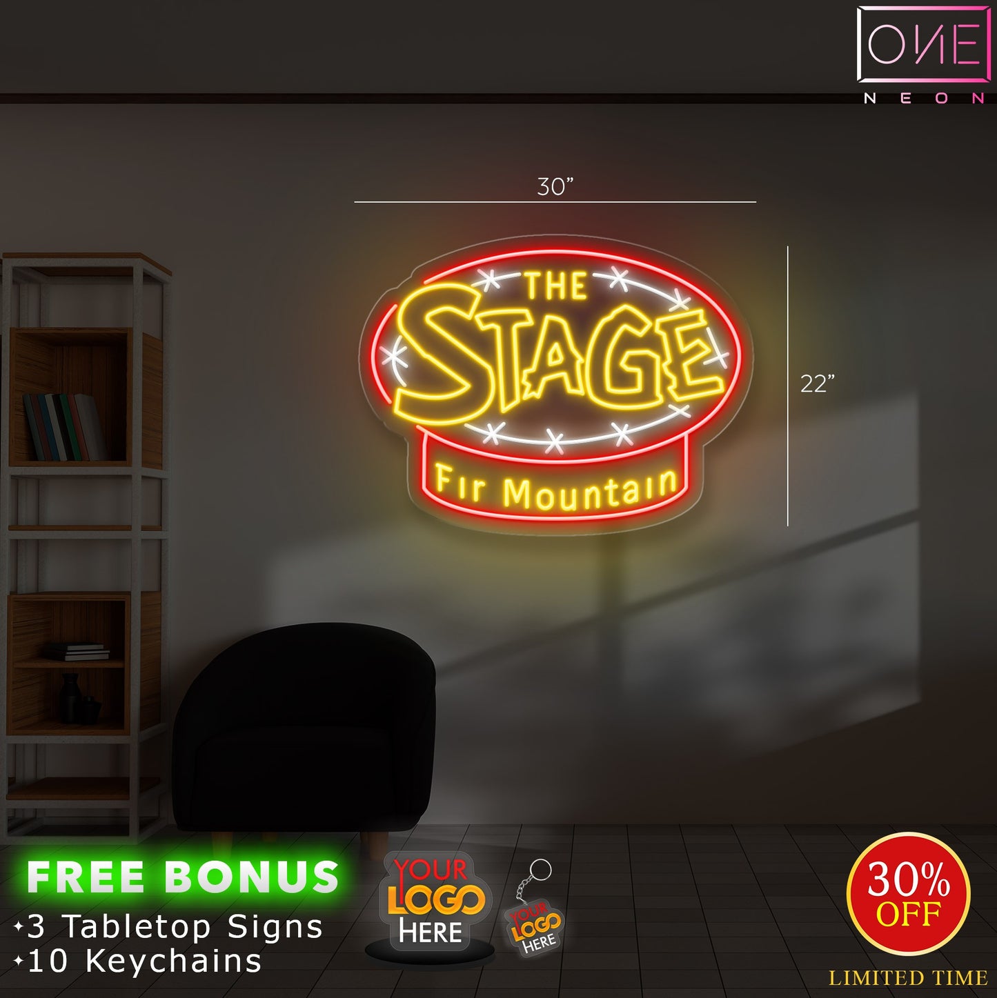 THE STAGE Fir Mountain | Led Neon Sign (OUTDOORS)