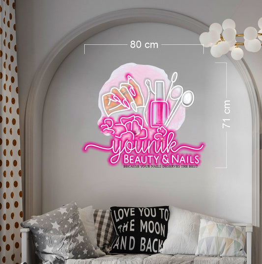 Younik Beauty and Nails Because Your Nails Deserves The Best  | LED Neon Sign