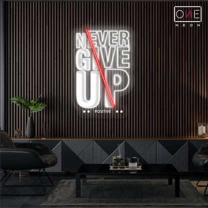 Never Give Up Artwork Led Neon Sign