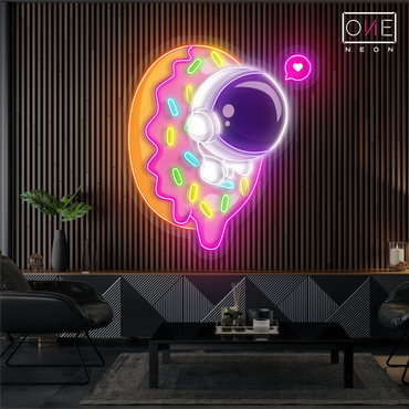 Donut Astronaut Artwork Led Neon Sign