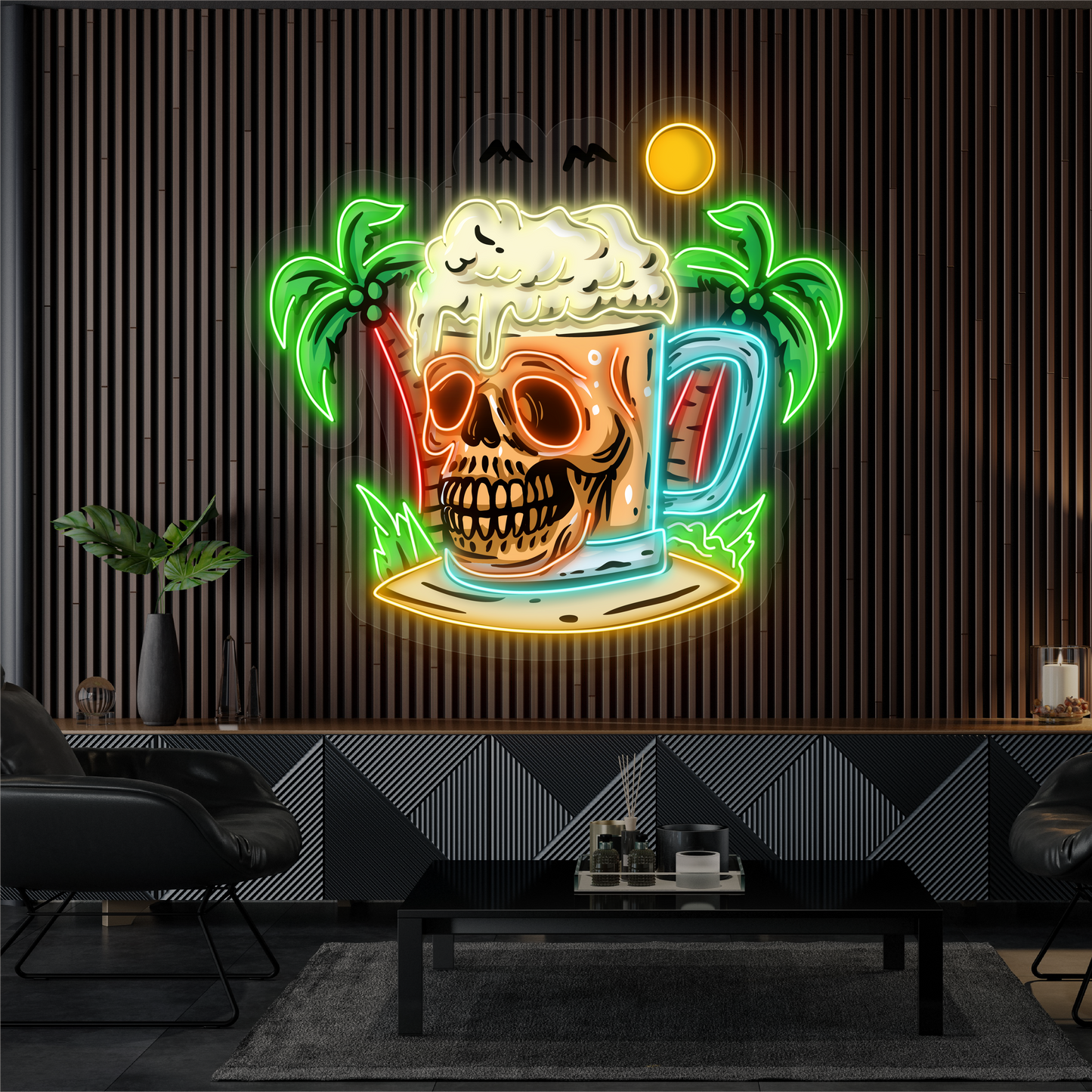 Skull Island Beer Artwork Led Neon Sign