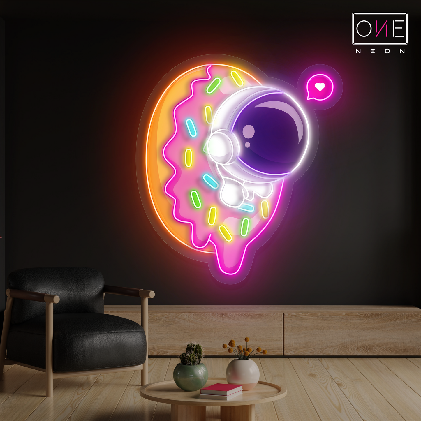 Donut Astronaut Artwork Led Neon Sign