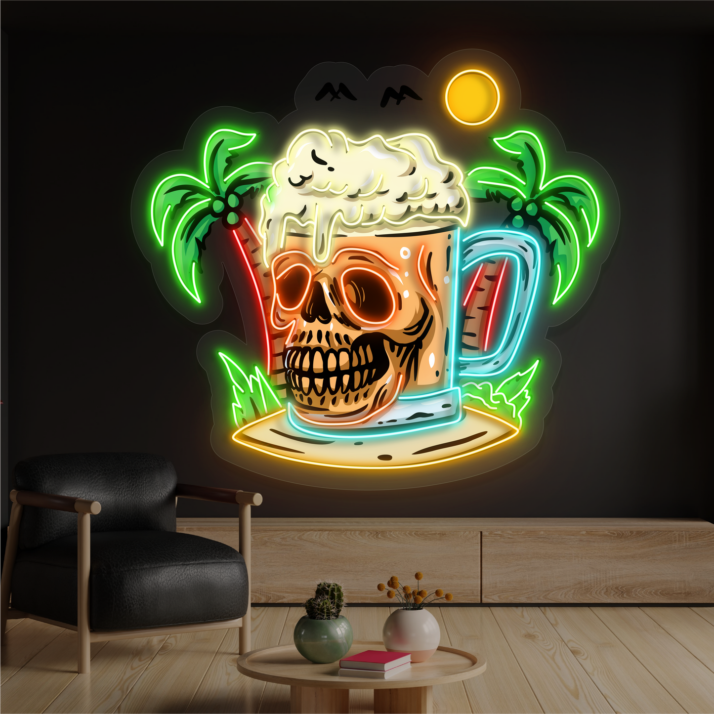 Skull Island Beer Artwork Led Neon Sign