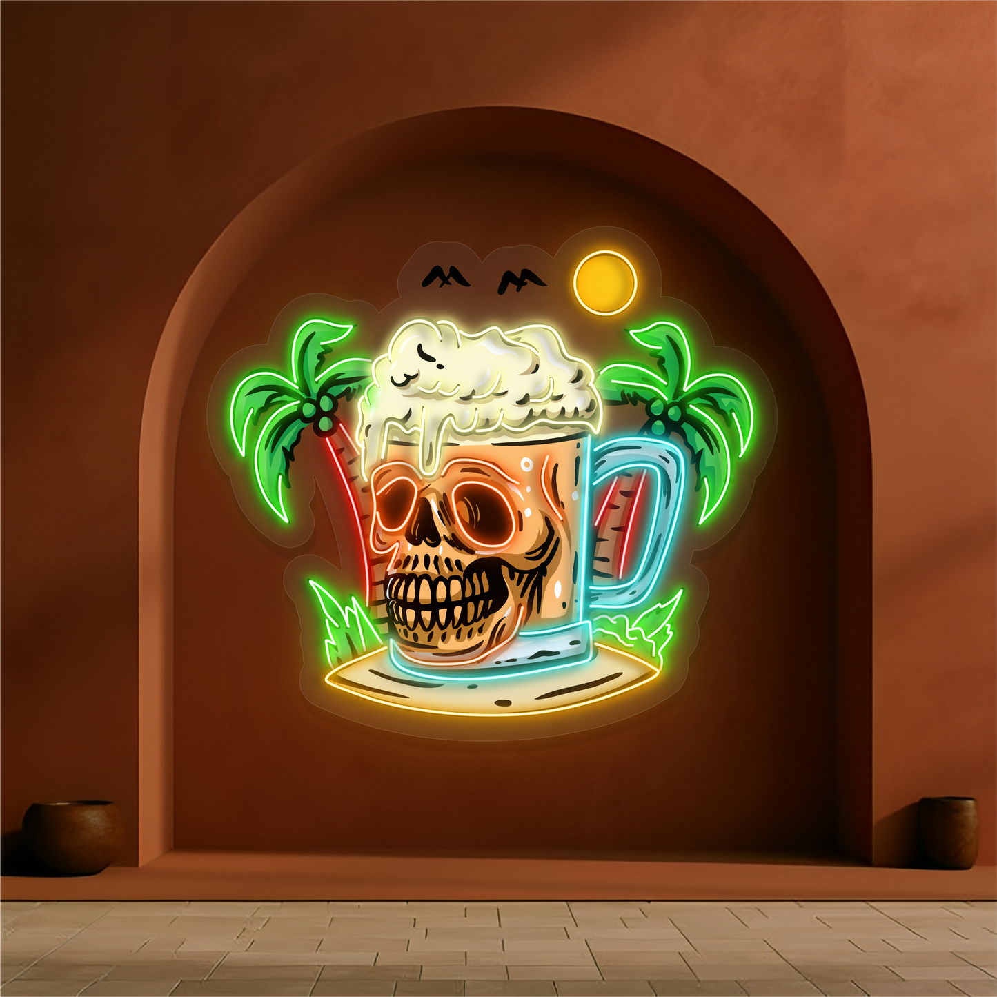 Skull Island Beer Artwork Led Neon Sign