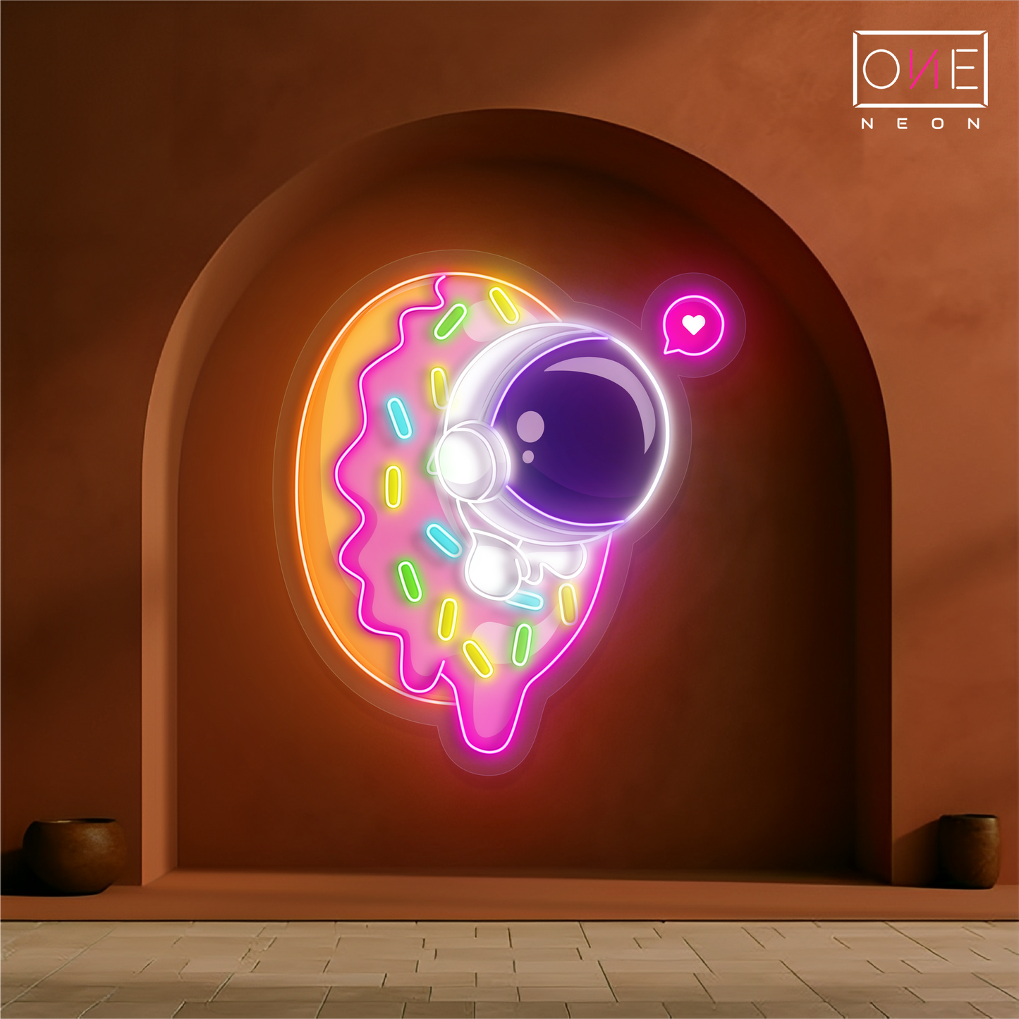 Donut Astronaut Artwork Led Neon Sign