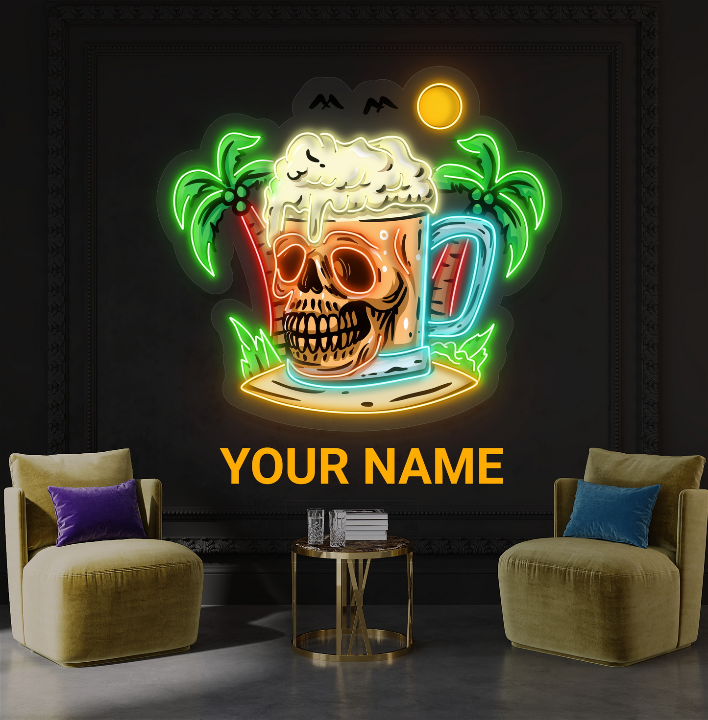 Skull Island Beer Artwork Led Neon Sign