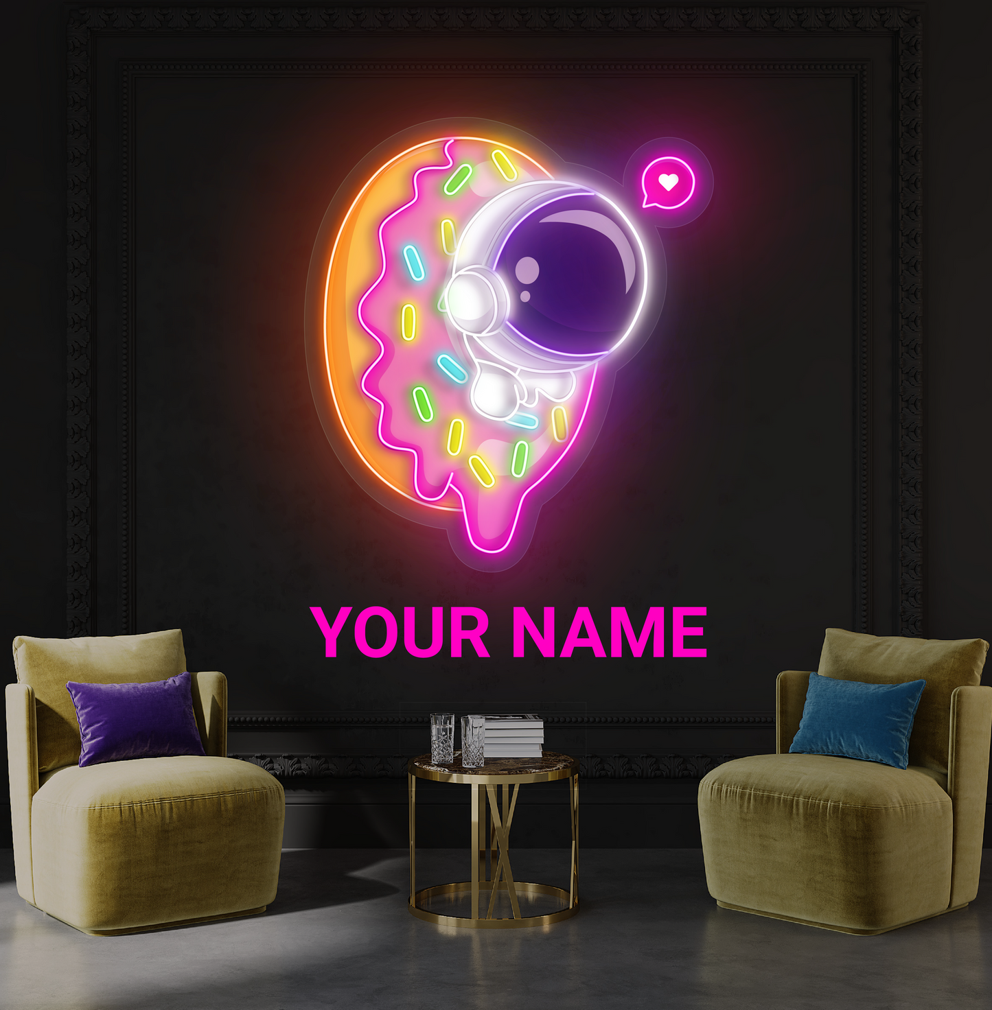 Donut Astronaut Artwork Led Neon Sign