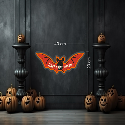 Happy Halloween Bat LED Neon Sign