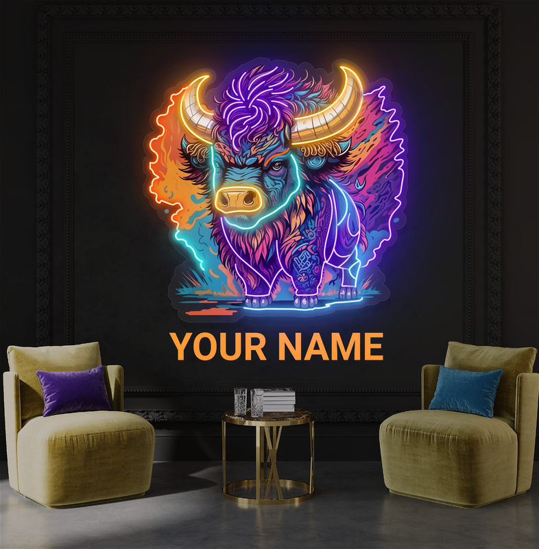 Mystic Bison Artwork Led Neon Sign