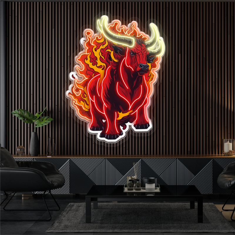 Inferno Bull Artwork Led Neon Sign