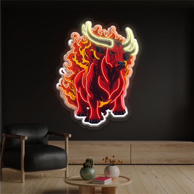 Inferno Bull Artwork Led Neon Sign