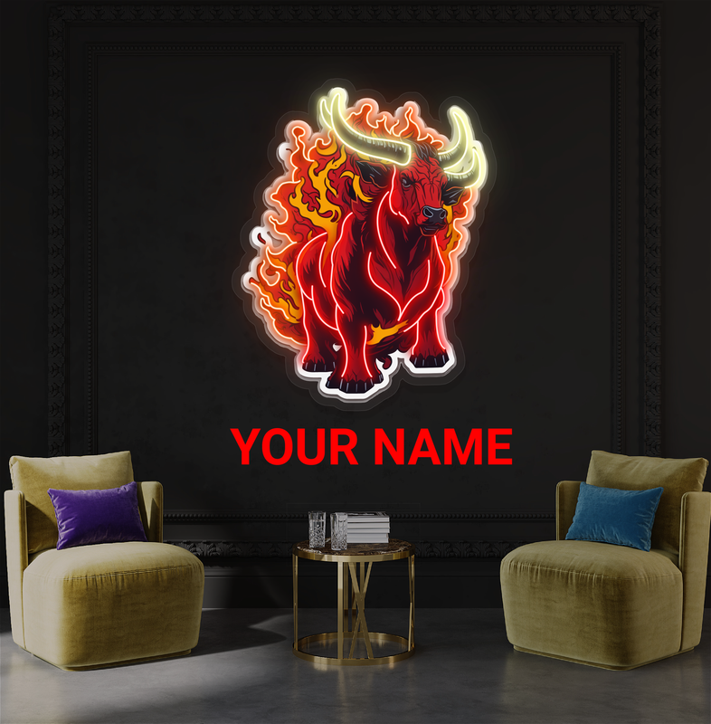 Inferno Bull Artwork Led Neon Sign