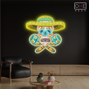 Mexican Calavera Artwork Led Neon Sign