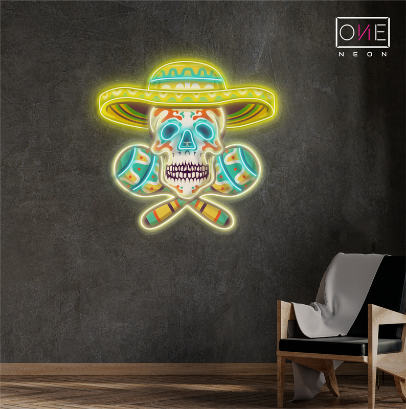 Mexican Calavera Artwork Led Neon Sign