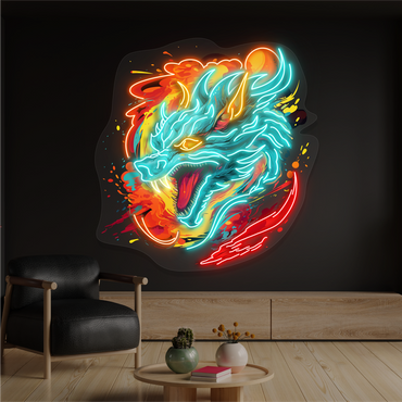 Blazing Dragon Fury Artwork Led Neon Sign