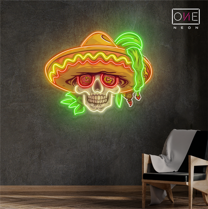 Fiesta Skull Vibes Artwork Led Neon Sign