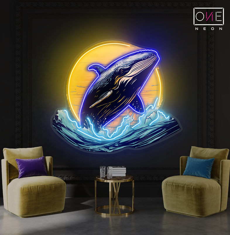 Lunar Whale Artwork Led Neon Sign