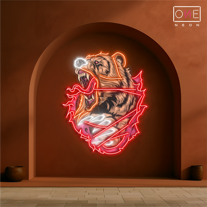 Fiery Bear Artwork Led Neon Sign