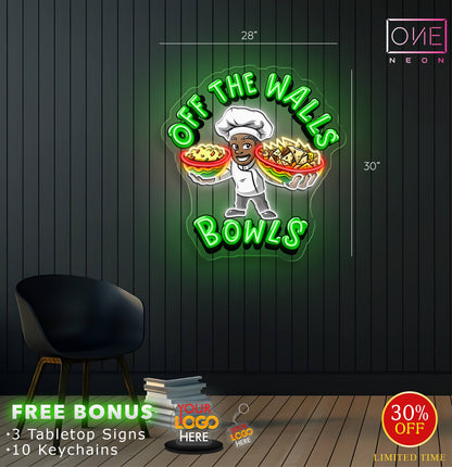 K3 Salad & Subs and OFF THE WALL BOWLS | LED Neon Sign