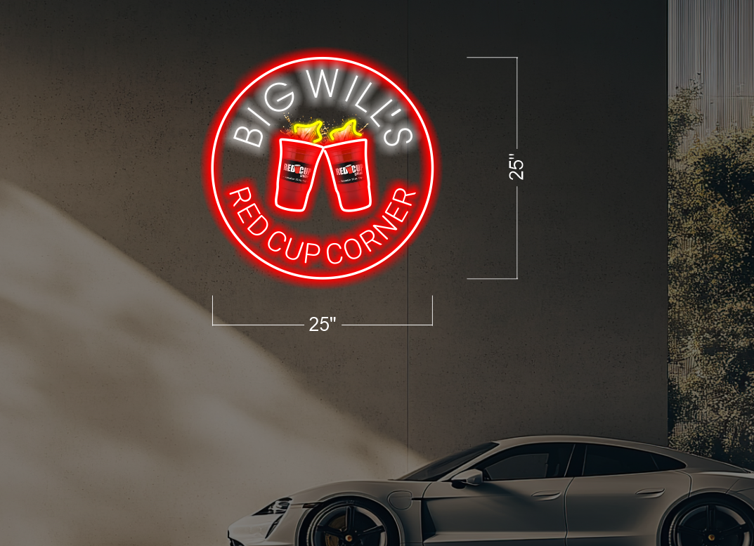 BIG WILL'S RED CUP CORNER | LED Neon Sign