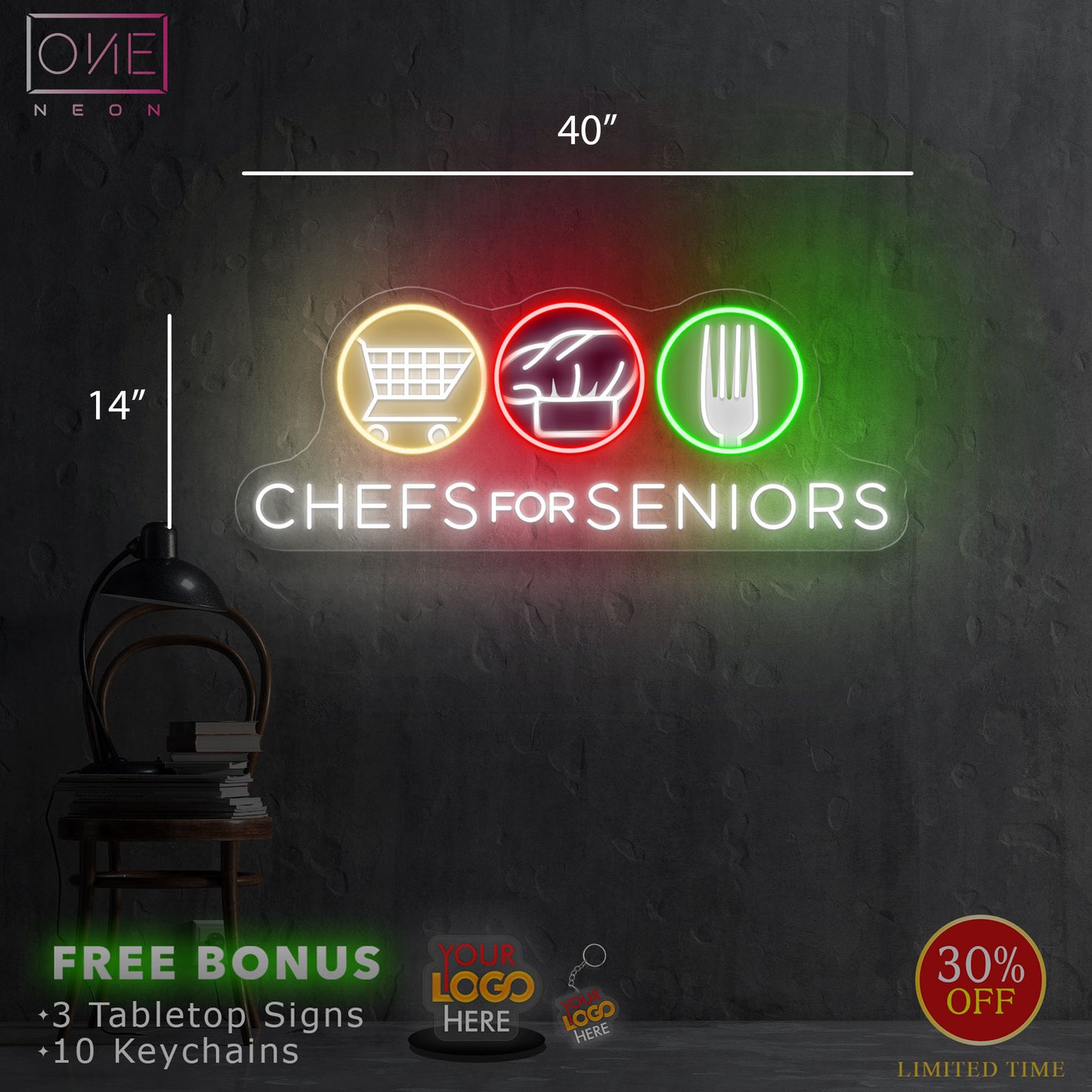 CHEFS FOR SENIORS| Led Neon Sign (INDOOR)
