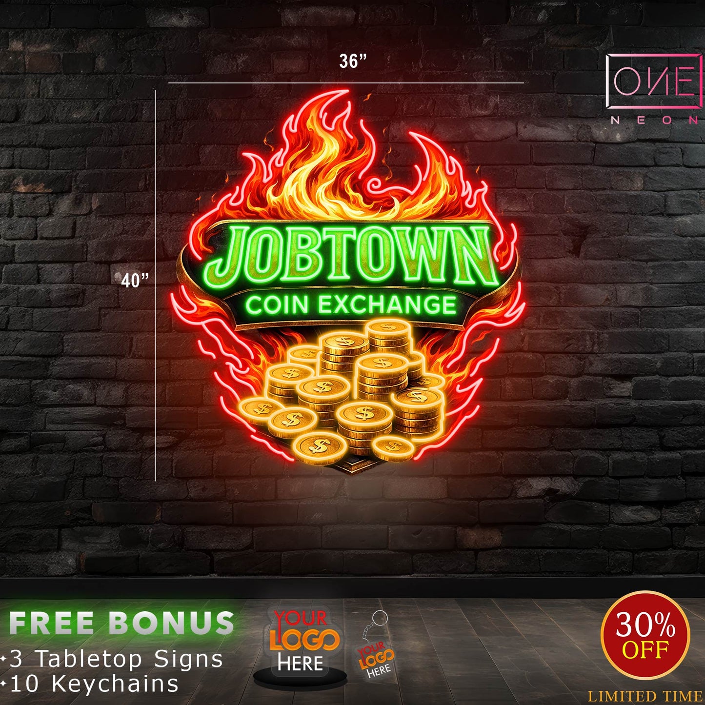 JOBTOWN COIN EXCHANGE| LED Neon Sign