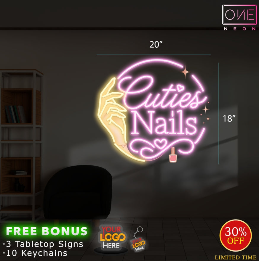 Cuties Nails | Led Neon Sign