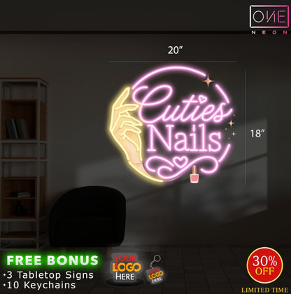 Cuties Nails | Led Neon Sign