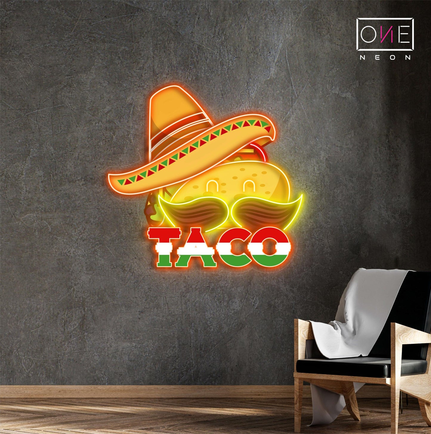 Mexican Hat Taco Artwork Led Neon Sign