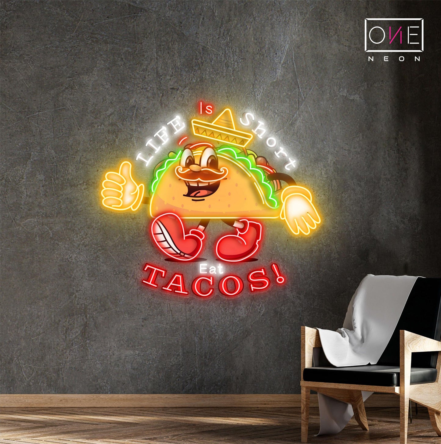 Life Is Short, Eat Tacos Artwork Led Neon Sign