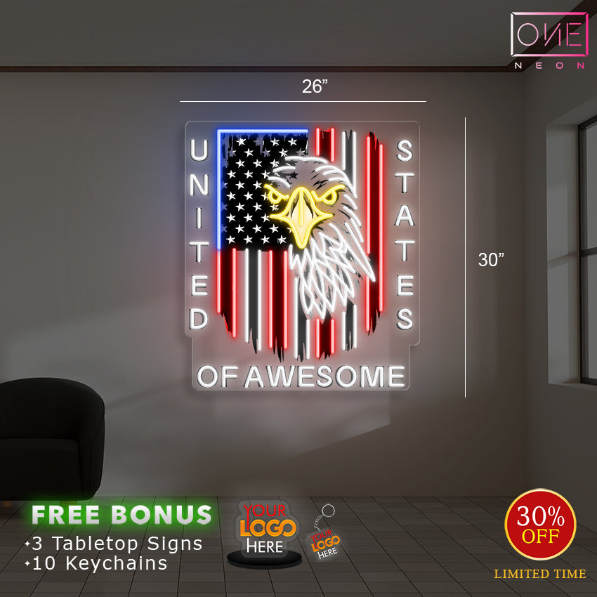 UNITED STATES OF AWESOME | Led Neon Sign (INDOOR)