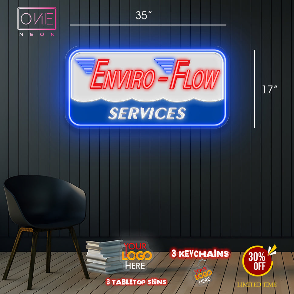 Enviro-Flow Services | LED Neon Sign (2 signs)