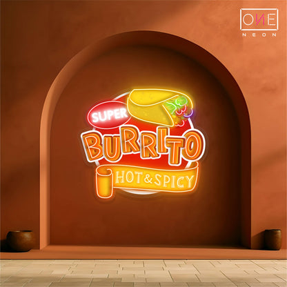 Super Burrito Hot Spicy Artwork Led Neon Sign